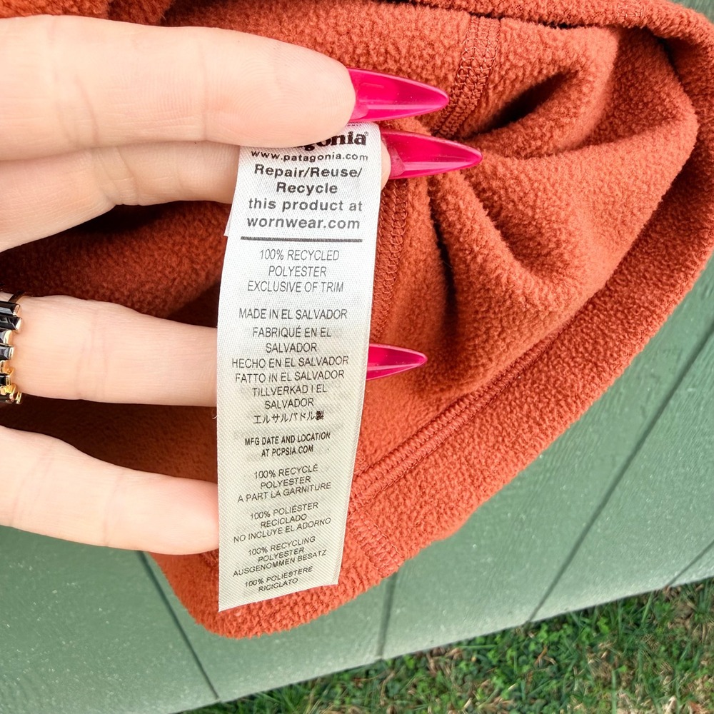 Patagonia Micro D Pullover Womens XL BURR Orange Quarter Zip Fleece STY26278 - Picture 5 of 11
